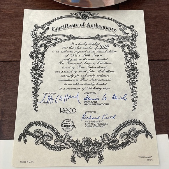 Bradford Exchange Collector Plate I’m a Little Teapot - Picture 2 of 6